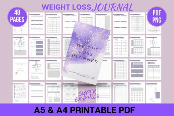 Download Weight Loss Planner - Printable Journal - Weight loss planner Collection