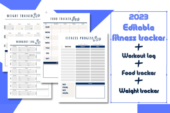 Download Editable Fitness Workout Log Book 2023 - Workout log Collection