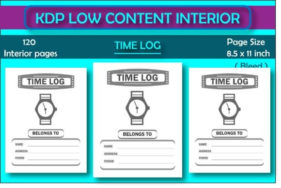 Download Time Log Low Content Interior for KDP - Low content interior Collection