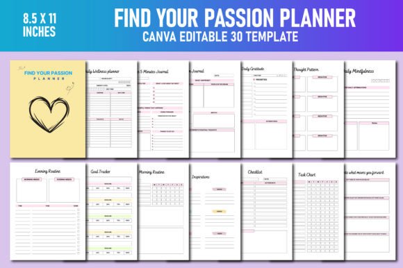 Download Find Your Passion Planner Canva KDP - Find your passion planner Collection