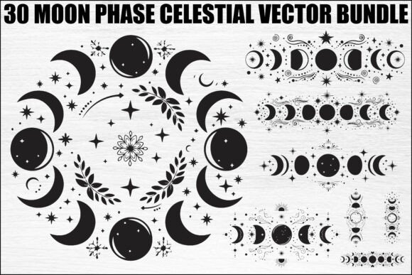 Download Moon Phase Celestial Vector Bundle - Moon Collection