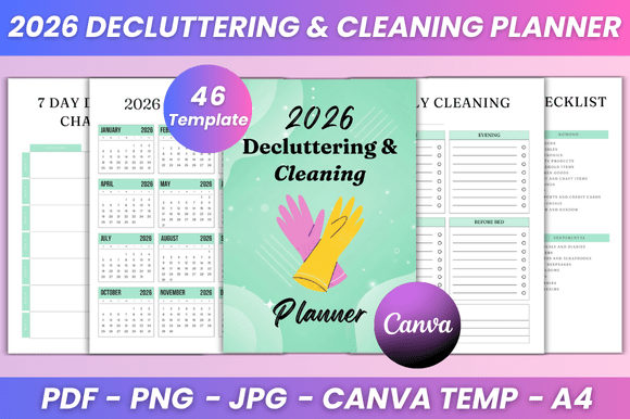 Download 2026 Decluttering &amp; Cleaning Planner Kdp - Premium Resources