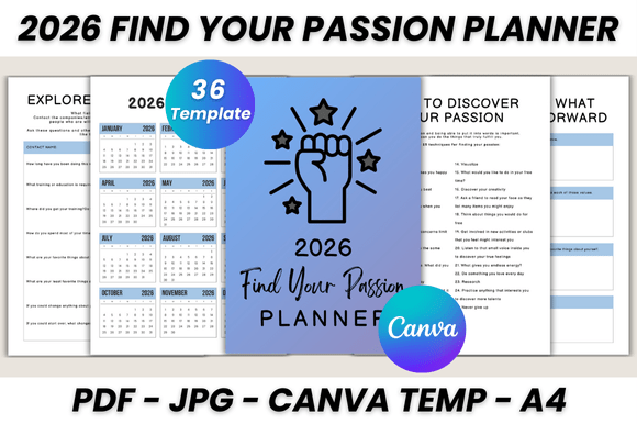 Download 2026 Find Your Passion Planner Canva - Find your passion planner Collection